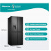 Refrigerator: Hisense 507 L Inverter Frost-Free Multi-Door Refrigerator with Water Dispenser (RQ507N4SBVW, Black Stainless Steel Finish)